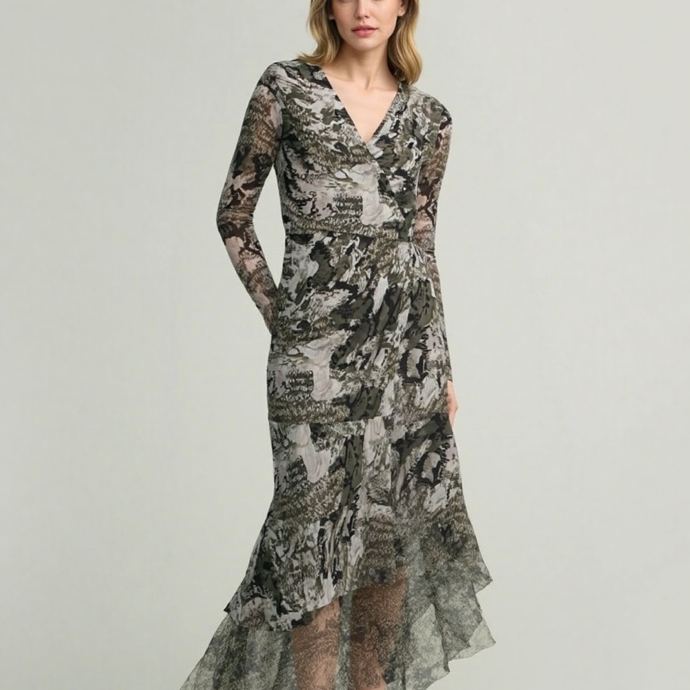 WHBM chiffon layered snakeskin maxi dress ❤️ - Picture 2 of 7